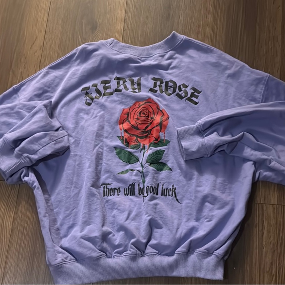 SHEIN Purple Graphic Sweatshirt